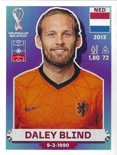 2022 Panini FIFA World Cup: Qatar 2022 Stickers (Blue Fronts w/ White Border) #NED5 Daley Blind Front