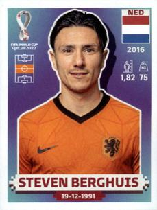 2022 Panini FIFA World Cup: Qatar 2022 Stickers (Blue Fronts w/ White Border) #NED10 Steven Berghuis Front