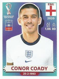 2022 Panini FIFA World Cup: Qatar 2022 Stickers (Blue Fronts w/ White Border) #ENG6 Conor Coady Front