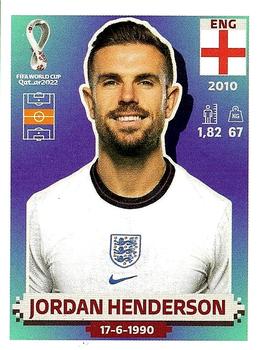 2022 Panini FIFA World Cup: Qatar 2022 Stickers (Blue Fronts w/ White Border) #ENG13 Jordan Henderson Front