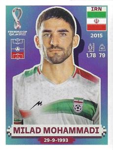 2022 Panini FIFA World Cup: Qatar 2022 Stickers (Blue Fronts w/ White Border) #IRN9 Milad Mohammadi Front