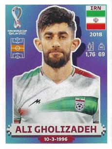 2022 Panini FIFA World Cup: Qatar 2022 Stickers (Blue Fronts w/ White Border) #IRN14 Ali Gholizadeh Front