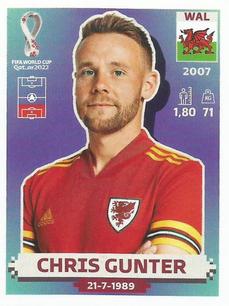 2022 Panini FIFA World Cup: Qatar 2022 Stickers (Blue Fronts w/ White Border) #WAL7 Chris Gunter Front