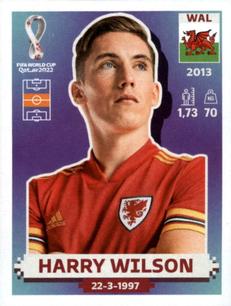 2022 Panini FIFA World Cup: Qatar 2022 Stickers (Blue Fronts w/ White Border) #WAL16 Harry Wilson Front