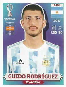 2022 Panini FIFA World Cup: Qatar 2022 Stickers (Blue Fronts w/ White Border) #ARG14 Guido Rodríguez Front