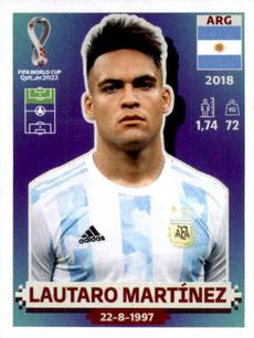 2022 Panini FIFA World Cup: Qatar 2022 Stickers (Blue Fronts w/ White Border) #ARG19 Lautaro Martinez Front