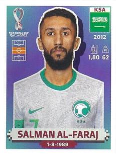 2022 Panini FIFA World Cup: Qatar 2022 Stickers (Blue Fronts w/ White Border) #KSA12 Salman Al-Faraj Front