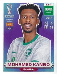 2022 Panini FIFA World Cup: Qatar 2022 Stickers (Blue Fronts w/ White Border) #KSA16 Mohamed Kanno Front