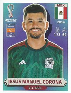 2022 Panini FIFA World Cup: Qatar 2022 Stickers (Blue Fronts w/ White Border) #MEX12 Jesus Manuel Corona Front