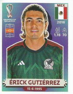 2022 Panini FIFA World Cup: Qatar 2022 Stickers (Blue Fronts w/ White Border) #MEX14 Erick Gutierrez Front
