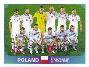 2022 Panini FIFA World Cup: Qatar 2022 Stickers (Blue Fronts w/ White Border) #POL1 Team Shot Front