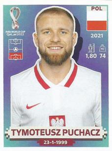 2022 Panini FIFA World Cup: Qatar 2022 Stickers (Blue Fronts w/ White Border) #POL9 Tymoteusz Puchacz Front