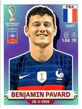 2022 Panini FIFA World Cup: Qatar 2022 Stickers (Blue Fronts w/ White Border) #FRA9 Benjamin Pavard Front