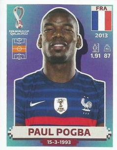 2022 Panini FIFA World Cup: Qatar 2022 Stickers (Blue Fronts w/ White Border) #FRA12 Paul Pogba Front