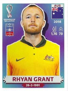 2022 Panini FIFA World Cup: Qatar 2022 Stickers (Blue Fronts w/ White Border) #AUS7 Rhyan Grant Front