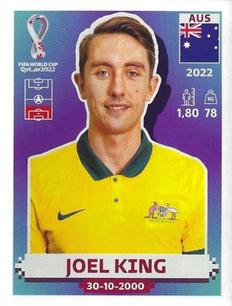 2022 Panini FIFA World Cup: Qatar 2022 Stickers (Blue Fronts w/ White Border) #AUS8 Joel King Front
