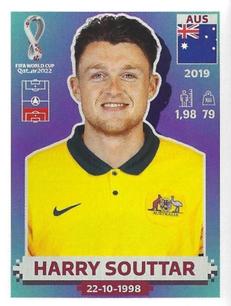2022 Panini FIFA World Cup: Qatar 2022 Stickers (Blue Fronts w/ White Border) #AUS10 Harry Souttar Front