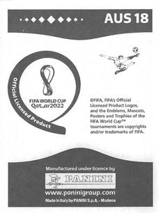 2022 Panini FIFA World Cup: Qatar 2022 Stickers (Blue Fronts w/ White Border) #AUS18 Craig Goodwin Back