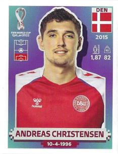 2022 Panini FIFA World Cup: Qatar 2022 Stickers (Blue Fronts w/ White Border) #DEN5 Andreas Christensen Front