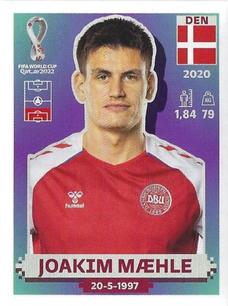 2022 Panini FIFA World Cup: Qatar 2022 Stickers (Blue Fronts w/ White Border) #DEN7 Joakim Mæhle Front