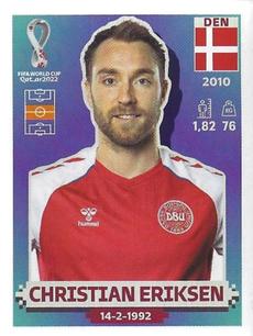2022 Panini FIFA World Cup: Qatar 2022 Stickers (Blue Fronts w/ White Border) #DEN12 Christian Eriksen Front