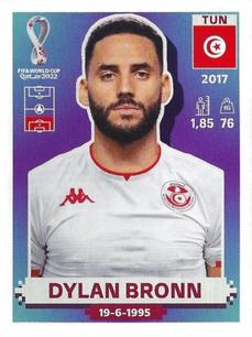 2022 Panini FIFA World Cup: Qatar 2022 Stickers (Blue Fronts w/ White Border) #TUN5 Dylan Bronn Front