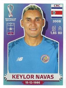 2022 Panini FIFA World Cup: Qatar 2022 Stickers (Blue Fronts w/ White Border) #CRC3 Keylor Navas Front