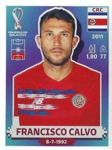 2022 Panini FIFA World Cup: Qatar 2022 Stickers (Blue Fronts w/ White Border) #CRC6 Francisco Calvo Front