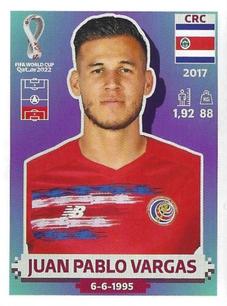 2022 Panini FIFA World Cup: Qatar 2022 Stickers (Blue Fronts w/ White Border) #CRC10 Juan Pablo Vargas Front