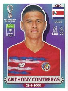 2022 Panini FIFA World Cup: Qatar 2022 Stickers (Blue Fronts w/ White Border) #CRC18 Anthony Contreras Front