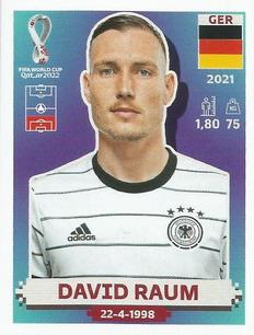 2022 Panini FIFA World Cup: Qatar 2022 Stickers (Blue Fronts w/ White Border) #GER8 David Raum Front
