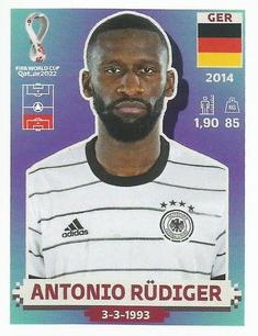 2022 Panini FIFA World Cup: Qatar 2022 Stickers (Blue Fronts w/ White Border) #GER9 Antonio Rudiger Front