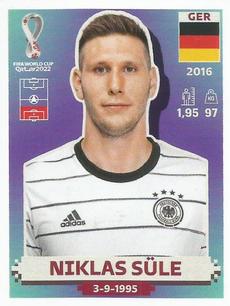 2022 Panini FIFA World Cup: Qatar 2022 Stickers (Blue Fronts w/ White Border) #GER10 Niklas Sule Front