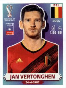 2022 Panini FIFA World Cup: Qatar 2022 Stickers (Blue Fronts w/ White Border) #BEL9 Jan Vertonghen Front