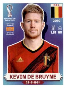 2022 Panini FIFA World Cup: Qatar 2022 Stickers (Blue Fronts w/ White Border) #BEL11 Kevin De Bruyne Front