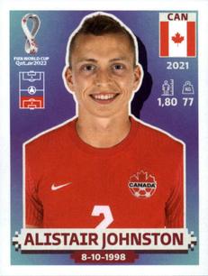 2022 Panini FIFA World Cup: Qatar 2022 Stickers (Blue Fronts w/ White Border) #CAN7 Alistair Johnston Front