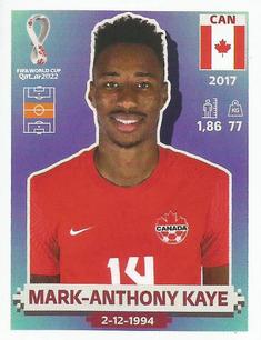 2022 Panini FIFA World Cup: Qatar 2022 Stickers (Blue Fronts w/ White Border) #CAN15 Mark-Anthony Kaye Front