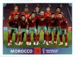 2022 Panini FIFA World Cup: Qatar 2022 Stickers (Blue Fronts w/ White Border) #MAR1 Team Shot Front