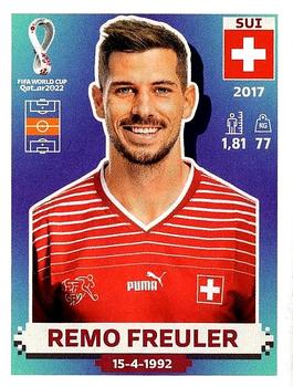 2022 Panini FIFA World Cup: Qatar 2022 Stickers (Blue Fronts w/ White Border) #SUI11 Remo Freuler Front