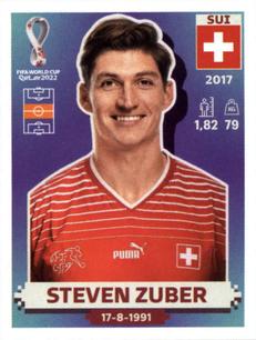 2022 Panini FIFA World Cup: Qatar 2022 Stickers (Blue Fronts w/ White Border) #SUI16 Steven Zuber Front