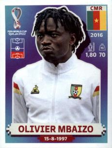 2022 Panini FIFA World Cup: Qatar 2022 Stickers (Blue Fronts w/ White Border) #CMR7 Olivier Mbaizo Front