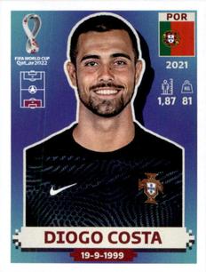 2022 Panini FIFA World Cup: Qatar 2022 Stickers (Blue Fronts w/ White Border) #POR3 Diogo Costa Front