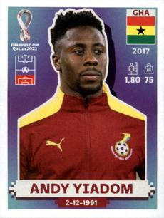 2022 Panini FIFA World Cup: Qatar 2022 Stickers (Blue Fronts w/ White Border) #GHA10 Andy Yiadom Front