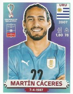 2022 Panini FIFA World Cup: Qatar 2022 Stickers (Blue Fronts w/ White Border) #URU6 Martín Caceres Front