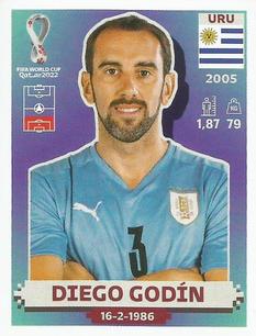 2022 Panini FIFA World Cup: Qatar 2022 Stickers (Blue Fronts w/ White Border) #URU8 Diego Godin Front