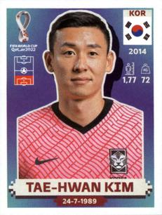2022 Panini FIFA World Cup: Qatar 2022 Stickers (Blue Fronts w/ White Border) #KOR6 Tae-hwan Kim Front