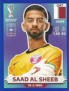 2022 Panini FIFA World Cup: Qatar 2022 Stickers (Blue Fronts w/ White Border) - Blue #QAT3 Saad Al Sheeb Front