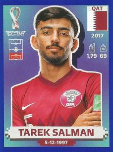2022 Panini FIFA World Cup: Qatar 2022 Stickers (Blue Fronts w/ White Border) - Blue #QAT11 Tarek Salman Front