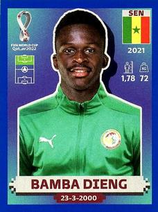 2022 Panini FIFA World Cup: Qatar 2022 Stickers (Blue Fronts w/ White Border) - Blue #SEN18 Bamba Dieng Front