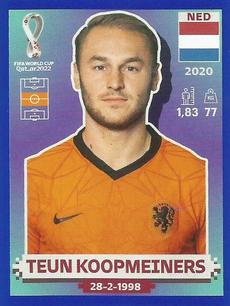 2022 Panini FIFA World Cup: Qatar 2022 Stickers (Blue Fronts w/ White Border) - Blue #NED14 Teun Koopmeiners Front